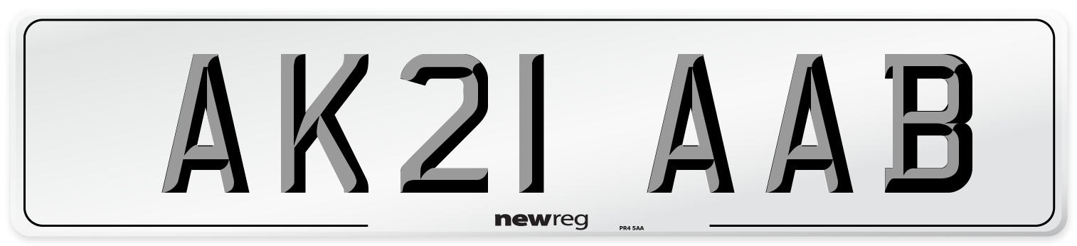 AK21 AAB Number Plate from New Reg